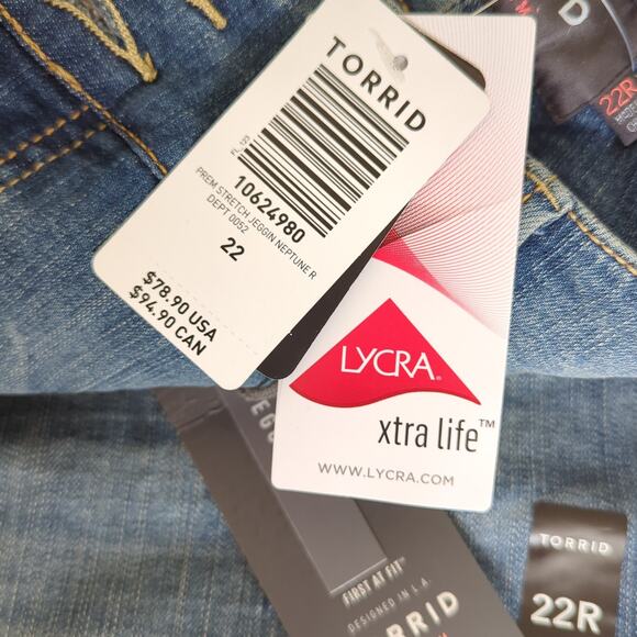 NWT TORRID Women's Jeans Plus Size 22R Jeggings Distressed Premium Stretch - Picture 7 of 8